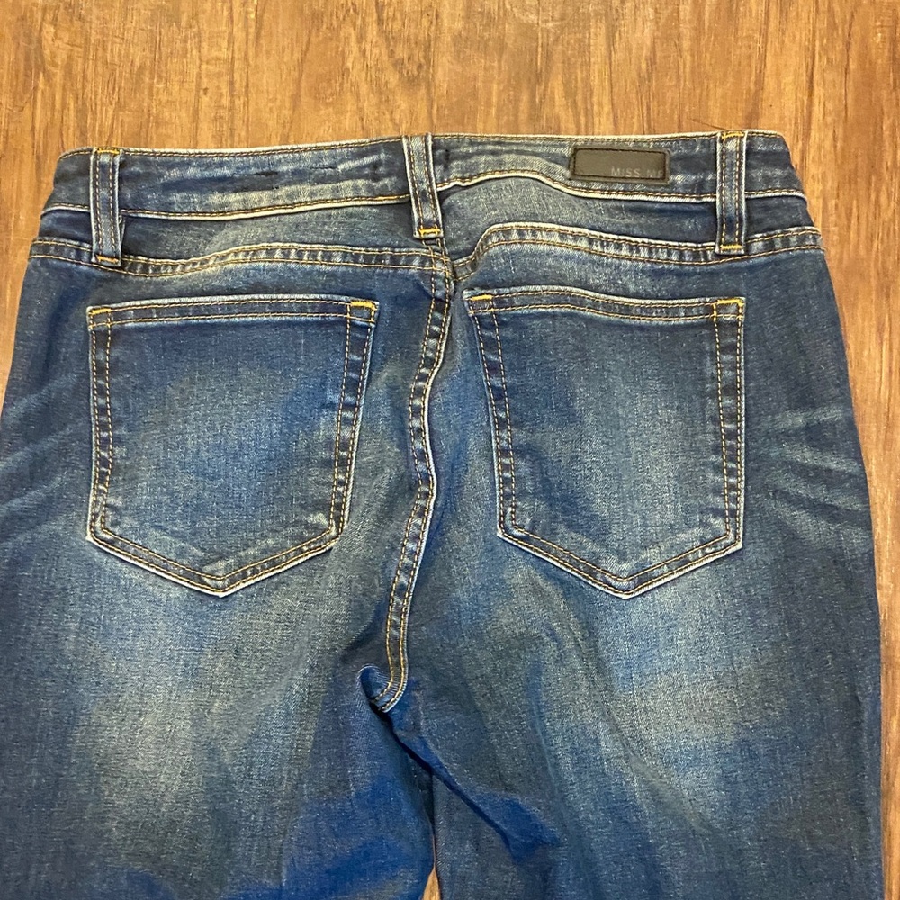 Miss Me Dark Blue Embellished Side-Stripe ankle skinny jeans size 29 - Picture 7 of 7